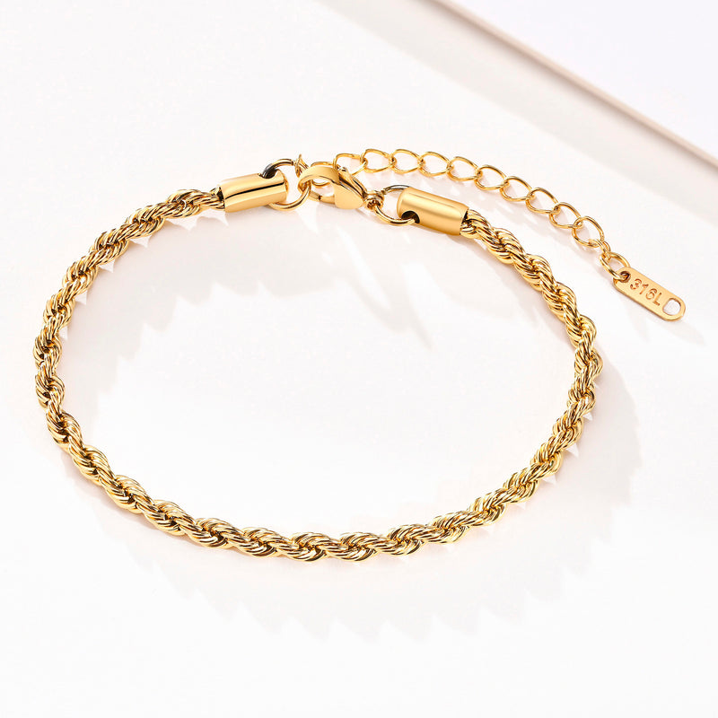 18k Gold Rope Bracelet – ICEEX
