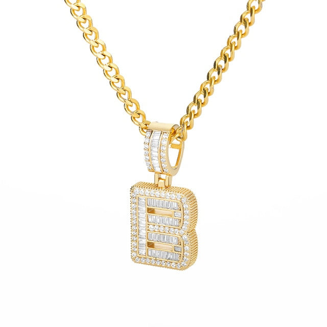 Diamond Initial Letters pendant (18k gold chain included)