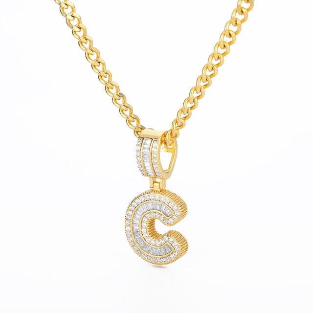 Diamond Initial Letters pendant (18k gold chain included)