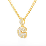 Diamond Initial Letters pendant (18k gold chain included)