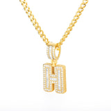 Diamond Initial Letters pendant (18k gold chain included)