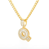 Diamond Initial Letters pendant (18k gold chain included)