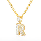 Diamond Initial Letters pendant (18k gold chain included)